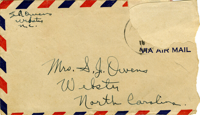 Samuel Rober Owens to Frances Elvira Owens, October 06, 1945